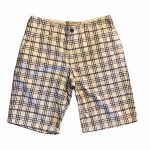 Express Plaid Flat Front Shorts